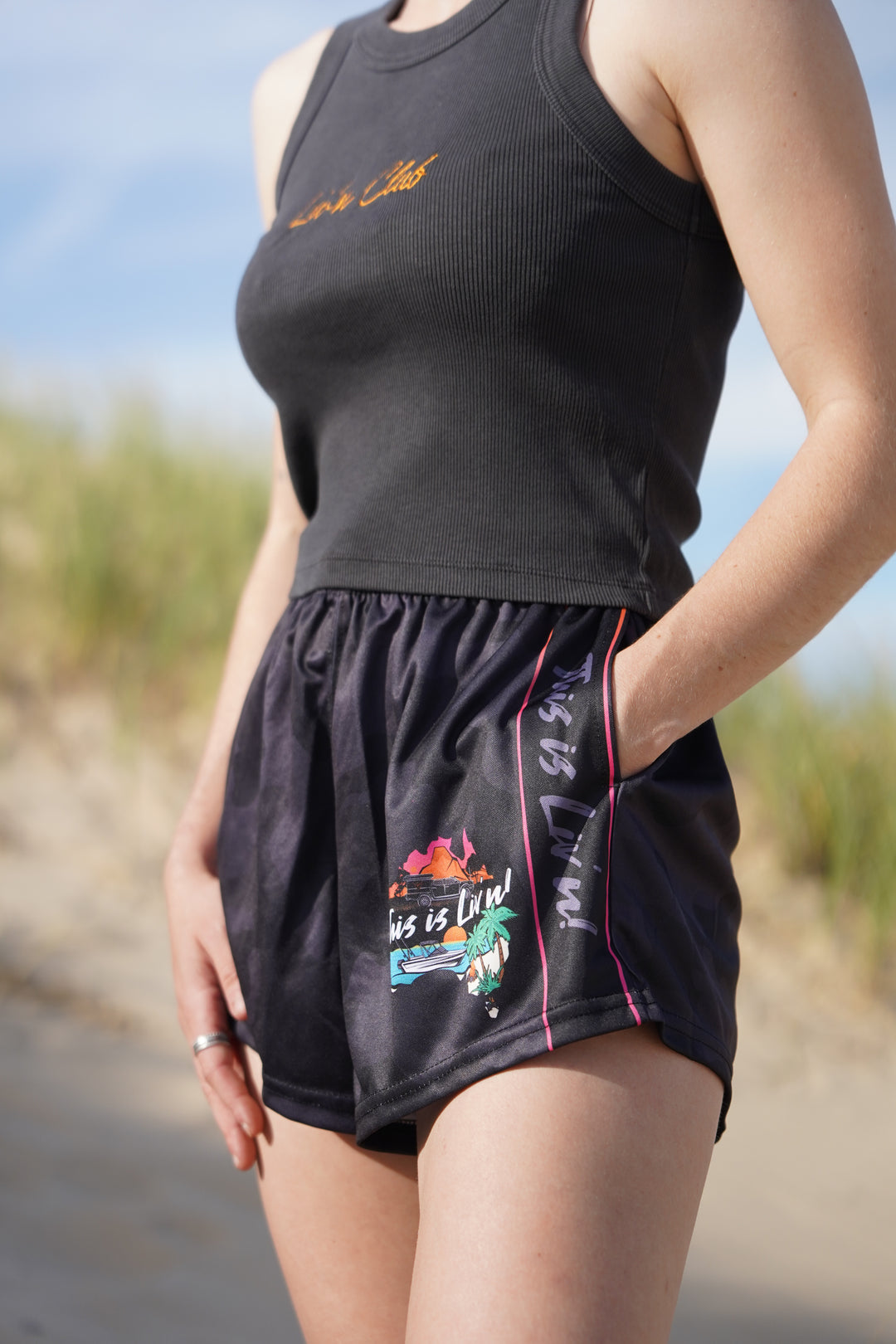 BACK IN STOCK - ADULTS Black/Grey Camo Footy Shorts