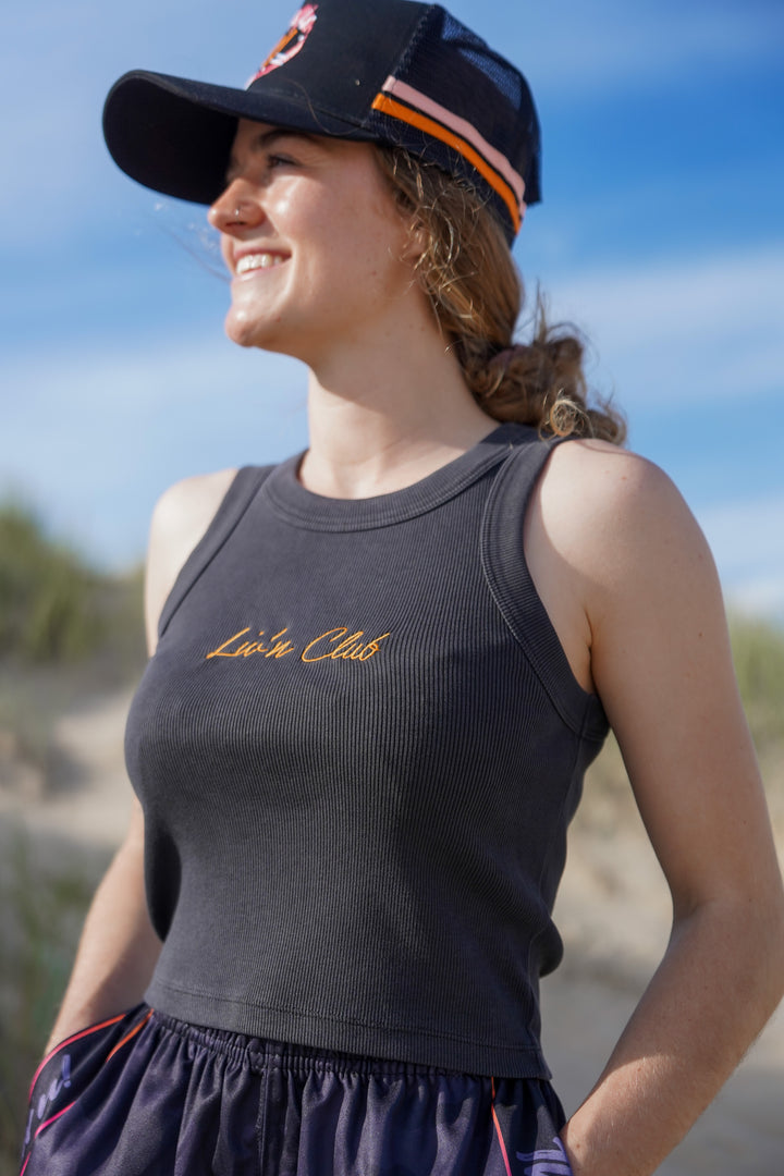 Faded Black LIVN Club Crop Tank