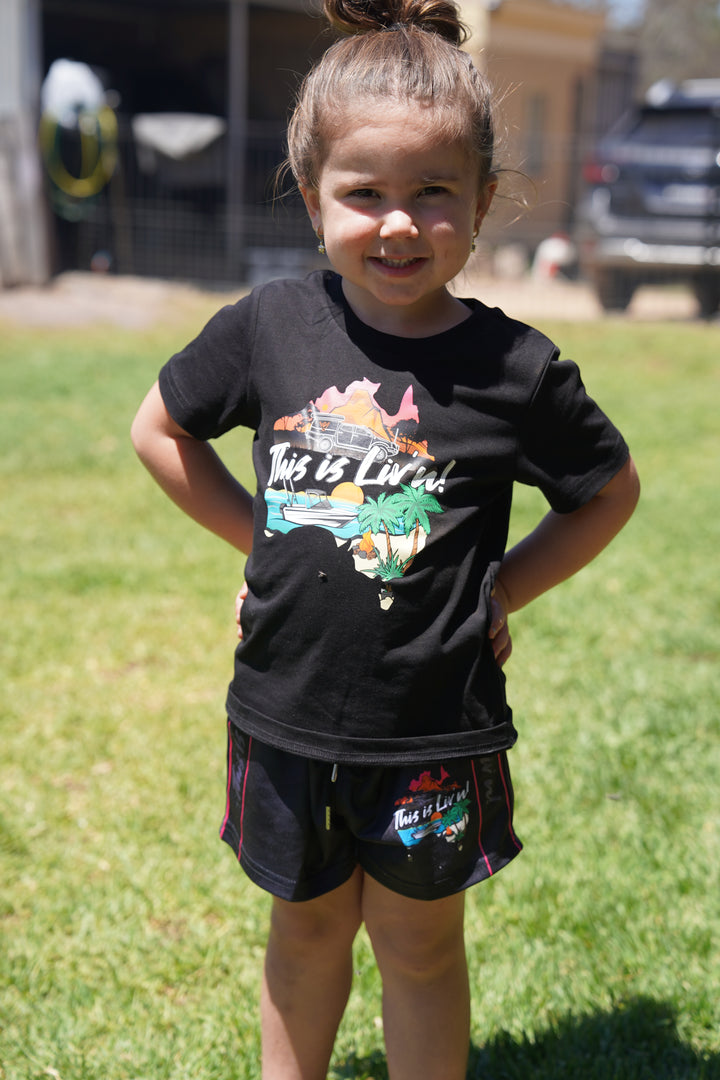 KIDS grey camo footy shorts