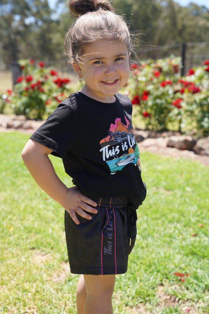 KIDS grey camo footy shorts