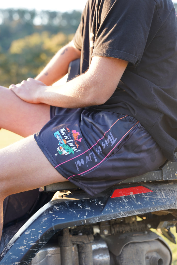 PRE SALE - KIDS grey camo footy shorts